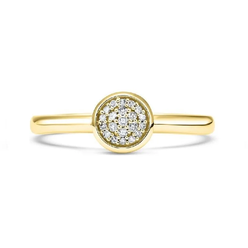 14K Yellow Gold Diamond Mixable Ring 1/10 ct