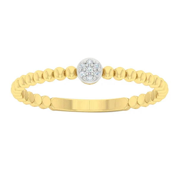 Diamond Petite Cluster Beaded Stackable Ring (0.02ctw)