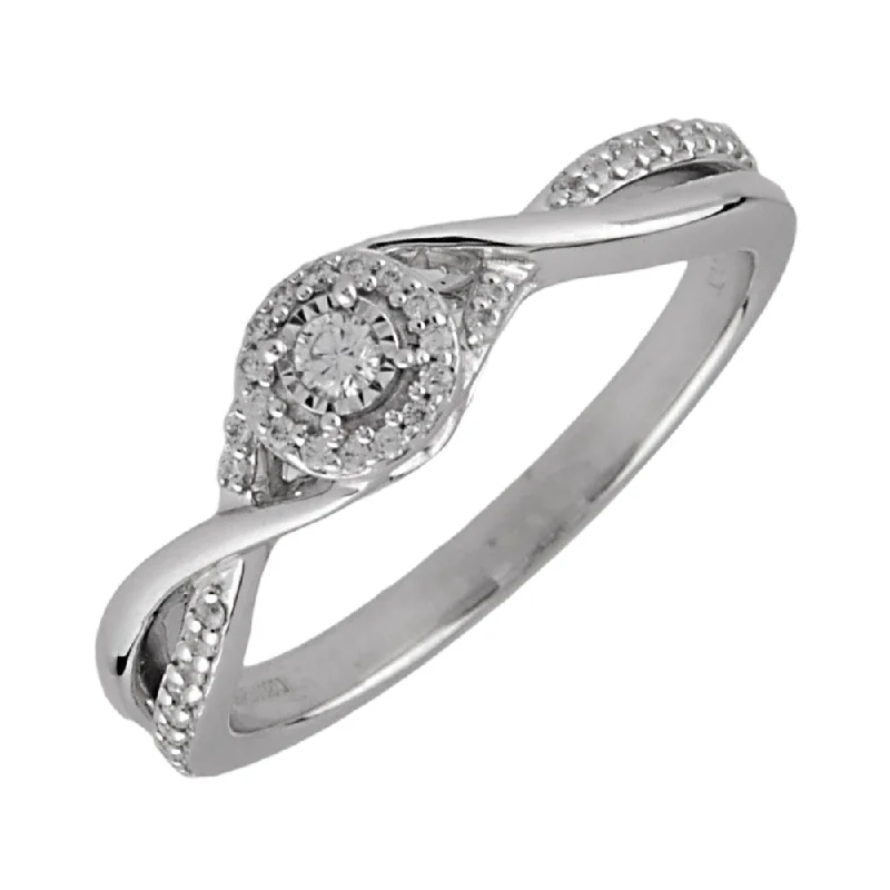 SILVER DIAMOND(1/8CTW) RING