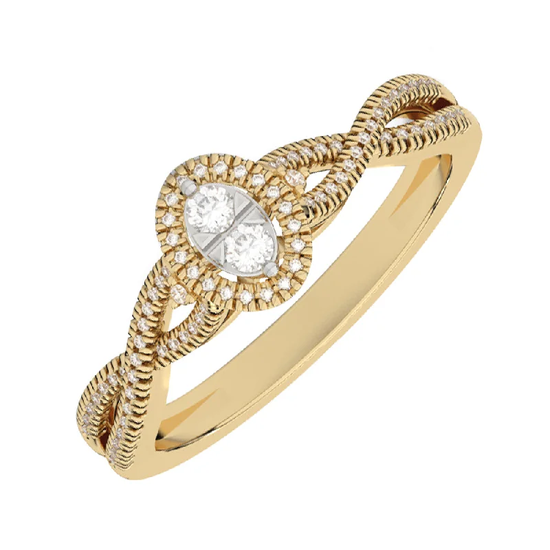 10KT YELLOW GOLD DIAMOND(1/6CTW) RING