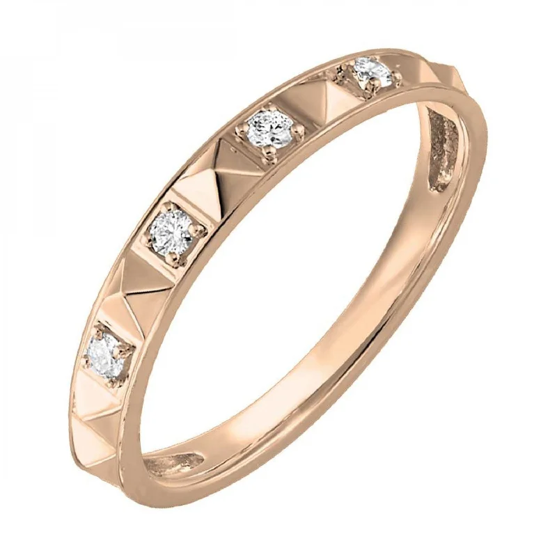 14KT ROSE GOLD DIAMOND (1/10 CTW) RING