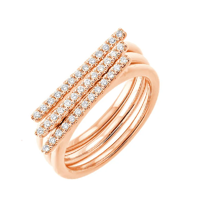 10KT WHITE YELLOW ROSE GOLD DIAMOND (1/4CTW) RING