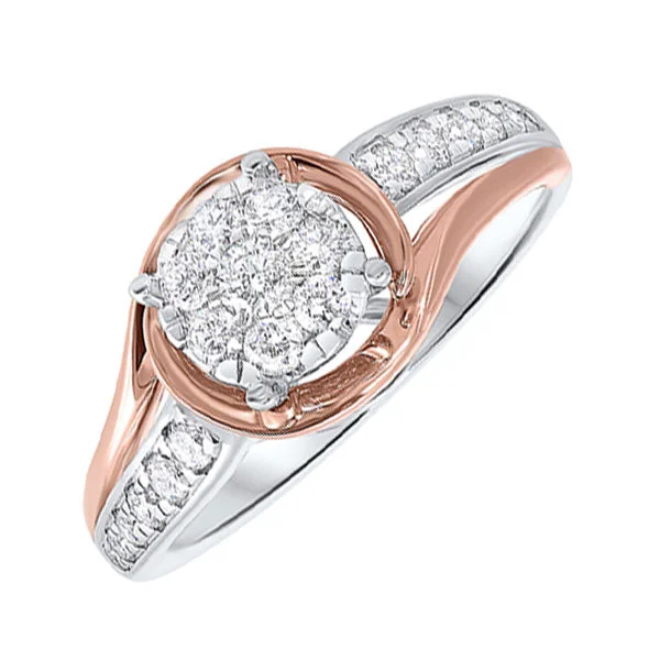 14KT WHITE ROSE GOLD DIAMOND(1/2CTW) RING