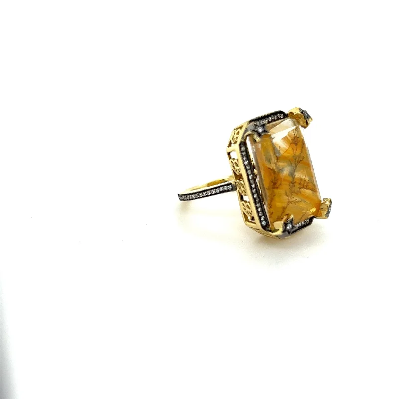 Dendritic Quartz Cocktail Ring V