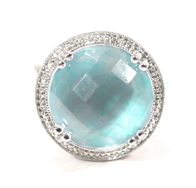 'The Francesca I' Turquoise Diamond Cocktail Ring